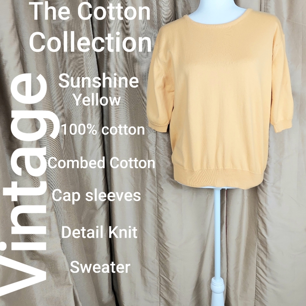 Vintage The Cotton Collection summer yellow knit size L